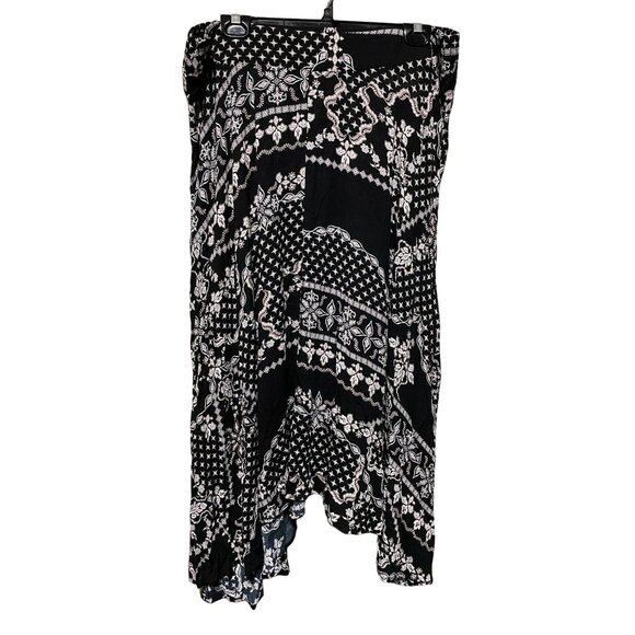 Soho by New York & Company Black Tan‎ Pattern Elastic Skirt - Picture 1 of 4